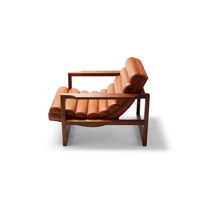 The Florence Easy Chair - Saddlery Collection - Stuart Scott Furniture - Angled Down Side View