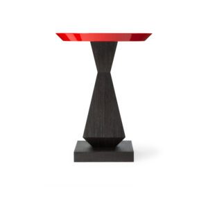 The Edo Occasional Table - Shown here in traditionally ebonised oak with a red lacquered top.