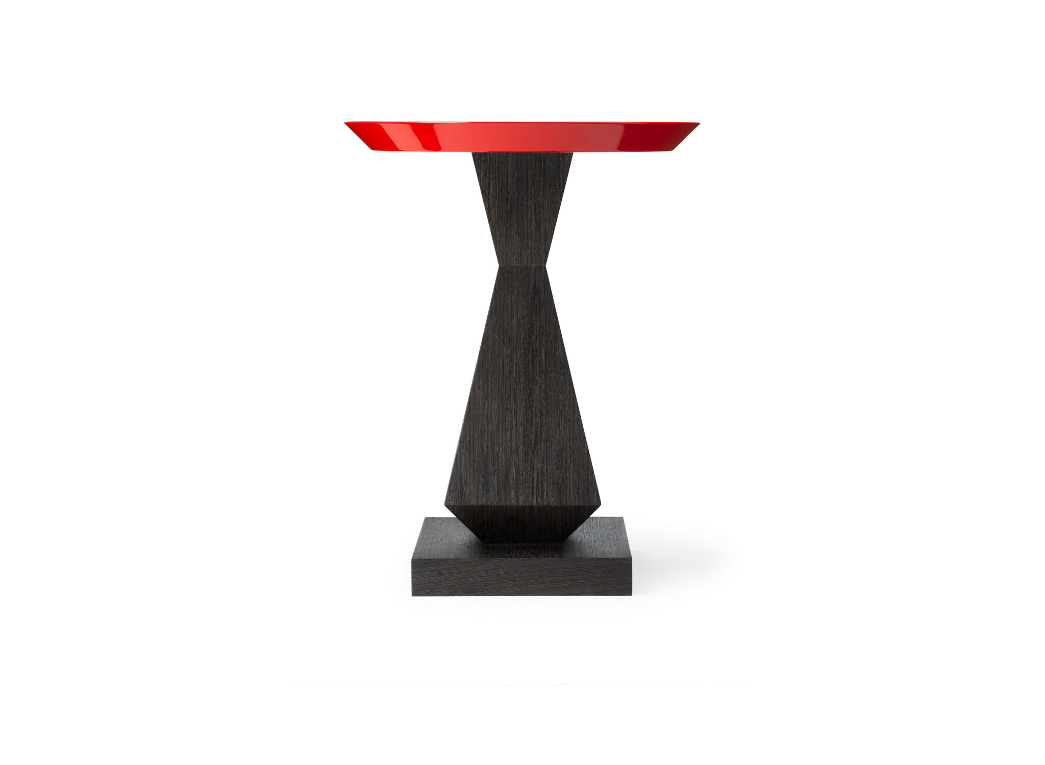 The Edo Occasional Table - Shown here in traditionally ebonised oak with a red lacquered top.