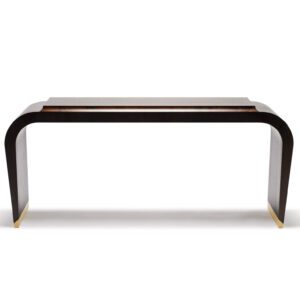 The Marci Console Table - Shown here in ebonised walnut and solid brass.